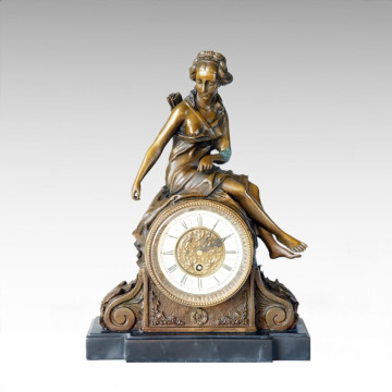 Reloj Estatua Diana Sentado Bell Bronce Escultura Tpc-032